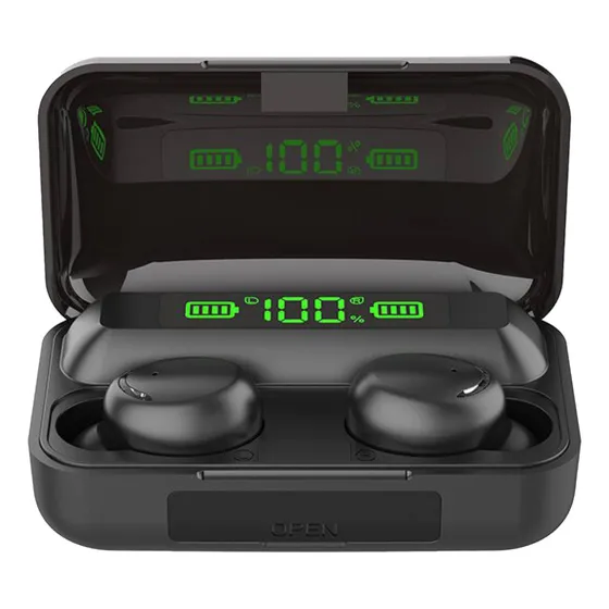 Audífonos Bluetooth Inalambricos Manos Libres Auriculares In-ear Pro Wireless Control De Música Llamadas Cancelación De Ruido Recargable Power Bank Studio Deportivos Estuche Negros 1 Pieza Comerliv