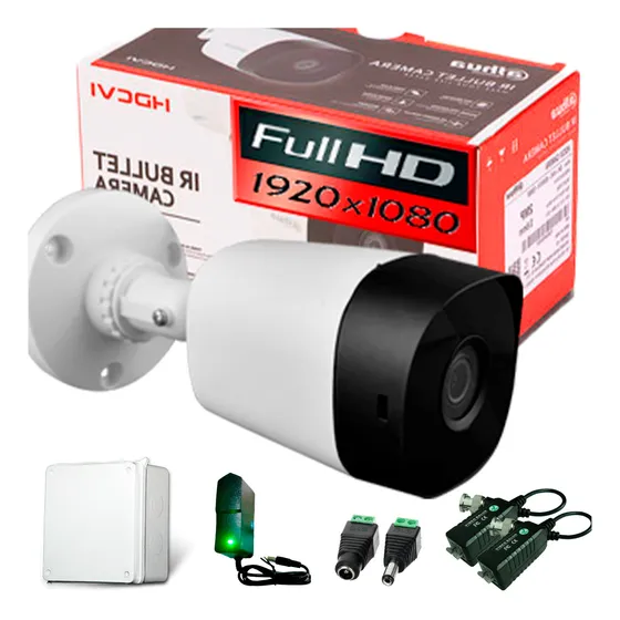 Camara Seguridad Dahua Tipo Bala 2mp 3.6mm 1080 Balum+fuente