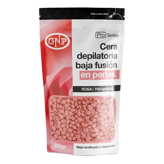 Cera Depilatoria en Perlas GNP 250gr. Rosa. Piel Sensible. Sistema Español