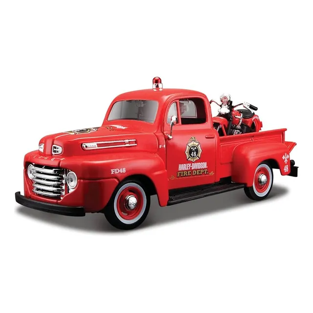 Auto Escala 1:24 - Ford F-1 Pick Up Y Moto Harley Davidson