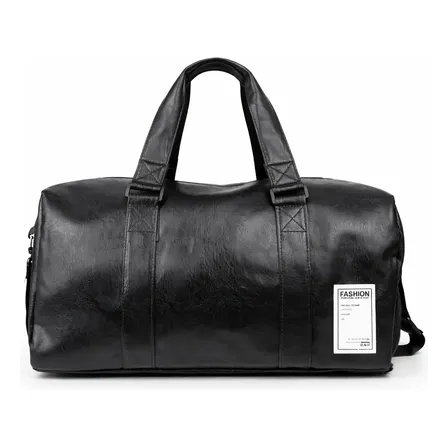 Bolsa Esportiva Masculina Feminina Couro Sintético Courino Preto