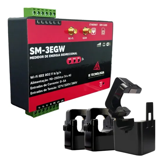 Medidor Energia Trifásico Wi-fi Gsm Ethernet  + Tc Bip 200a