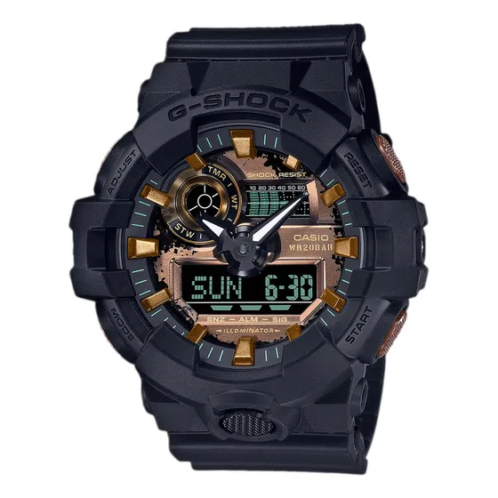 Reloj Casio G Shock Ga-700rc análogo digital color de la malla negro