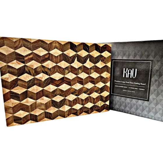 Tabla Cortar Madera Acacia 3d Para Cocina Bloque Encimera X