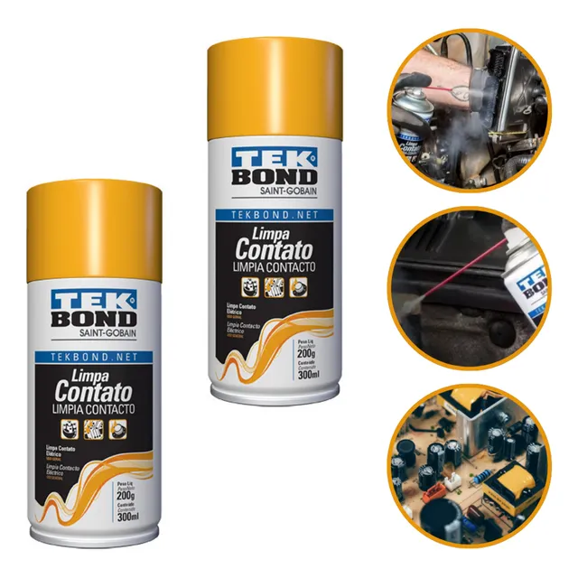 Kit 2 Limpa Contato Elétrico Eletronico Spray 300ml Tekbond