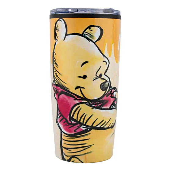 Termo Doble Pared Personajes Animados Tapa Deslizable 500 Ml Color Winnie Pooh