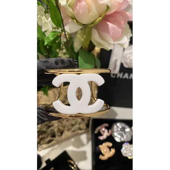 Pulsera Acrílica Hermes De Oro Blanco
