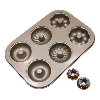 Charola 6 Moldes Antiadherente Mini Rosca Dona Panquesillos Charola 6 Moldes Antiadherente Mini Rosca Dona Panquesillos