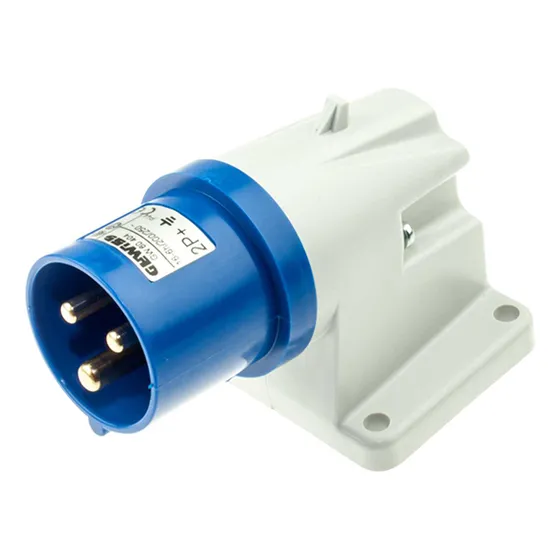 Ficha Industrial 2p+t 16a 230v Con Base Ip44 Azul