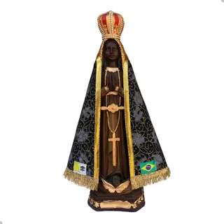 Imagem Nossa Senhora Aparecida 42cm Manto Trabalhado Linda Imagem Nossa Senhora Aparecida 42cm Manto Trabalhado Linda