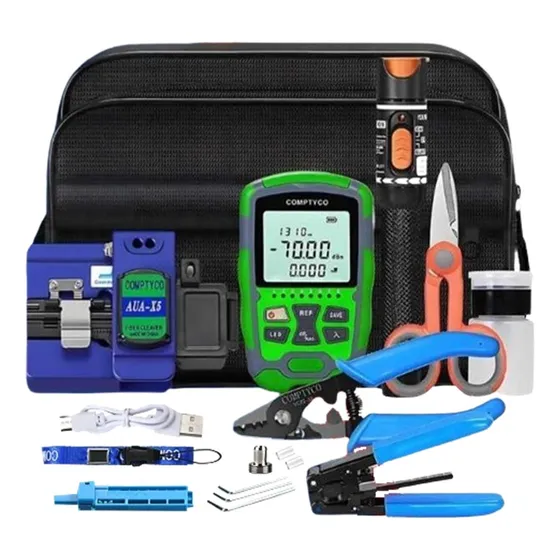 Kit Ftth Con Power Meter Recargable Y Cleaver Reforzado