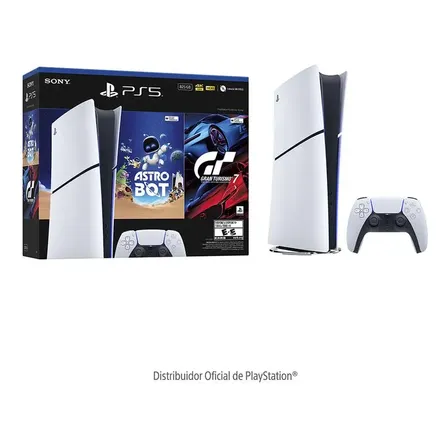 Consola Ps5 Digital Bundle Astro Bot + Gran Turismo 7 Blanco