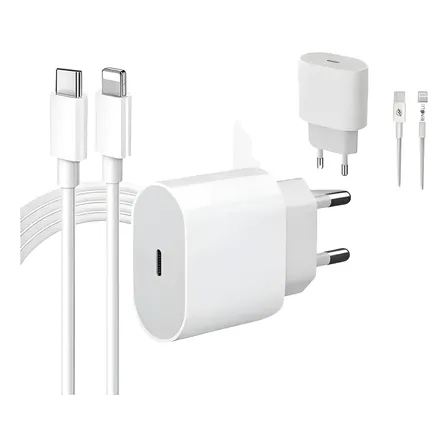 Fonte Carregador 20w Turbo + Cabo P/ iPhone 11 12 13 Pro Max Branco