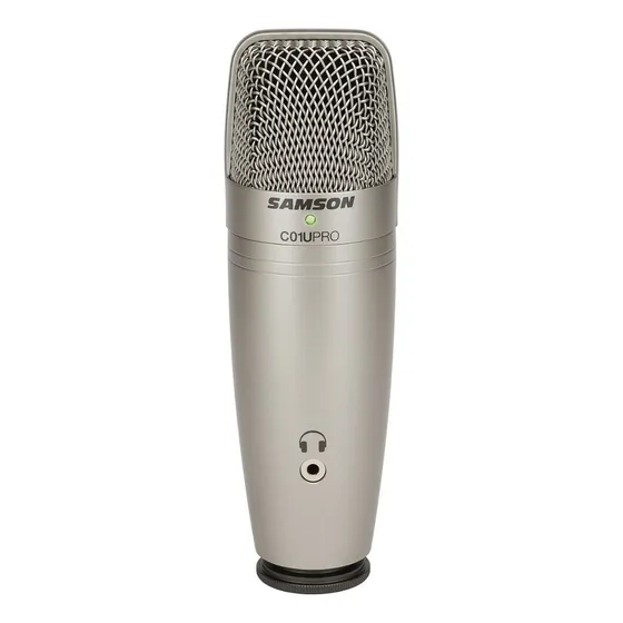 Micrófono Samson C01U Pro Condensador Supercardioide color plateado