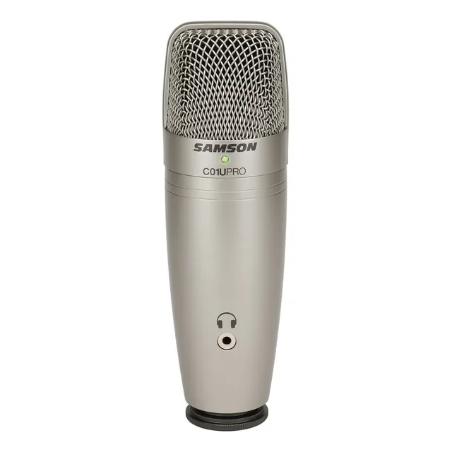 Micrófono Samson C01U Pro Condensador Supercardioide color plateado
