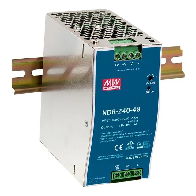 Fuente De 24v 10a 240w Para Riel Din Mean Well Ndr-240-24