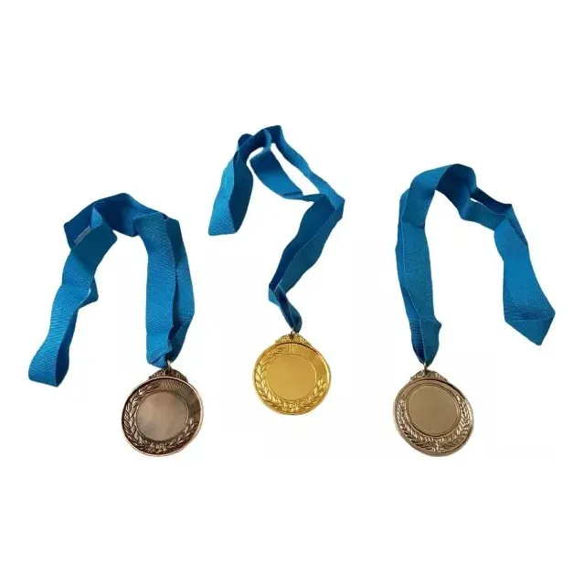Medalla Lisa Para Premio Oro Plata O Bronce Trofeo Deportes