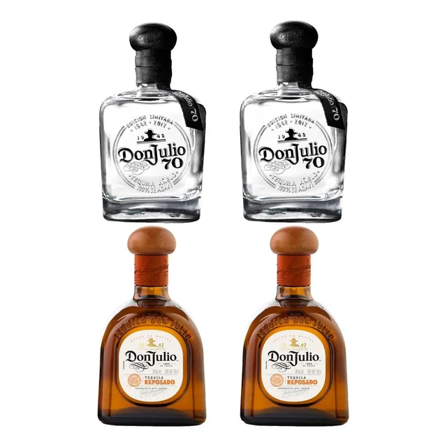 Paquete 2 Tequila Don Julio 70 Y 2 Don Julio Reposado 700 Ml