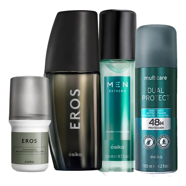 Eros Fragancia De Hombre Con Deo Roll, Spray Y Refrescante