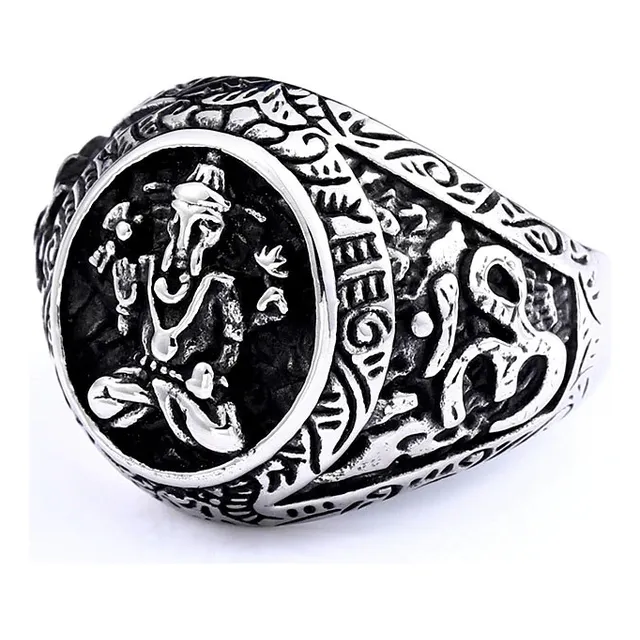 Anillo Hombre Elefante De Colección En Acero Inoxidable 316 