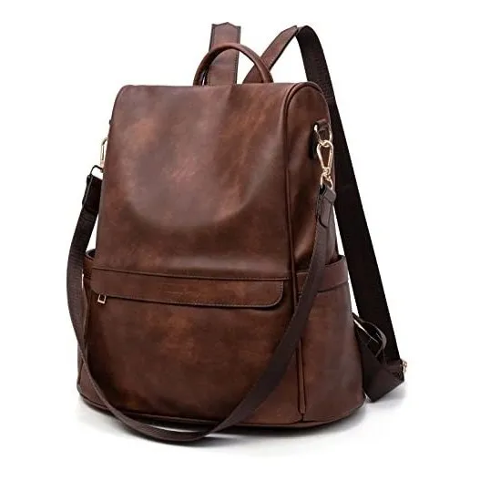 Cheruty Mujer Mochila De Bolsillo Pu Cuero Antirrobo D28yj