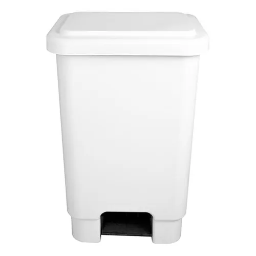 Lixeira Grande Reforçada Lixão Com Pedal 100 Litros Branca