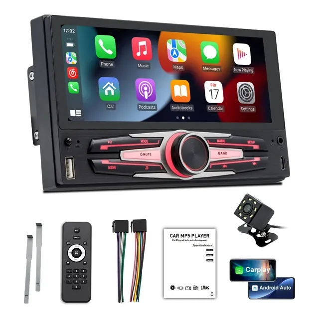 Auto Estéreo Pantalla 1 Din Carplay Y Android Auto & Camara