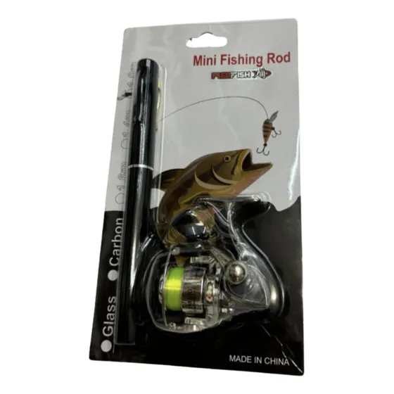 Kit Combo Caña Lapicera Bolsillo Con Reel En Blister Redfish