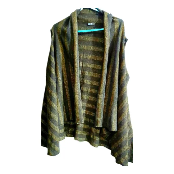 Chaleco Dama,t.l.nuevo. Moda Actual.marrón Y Dorado.