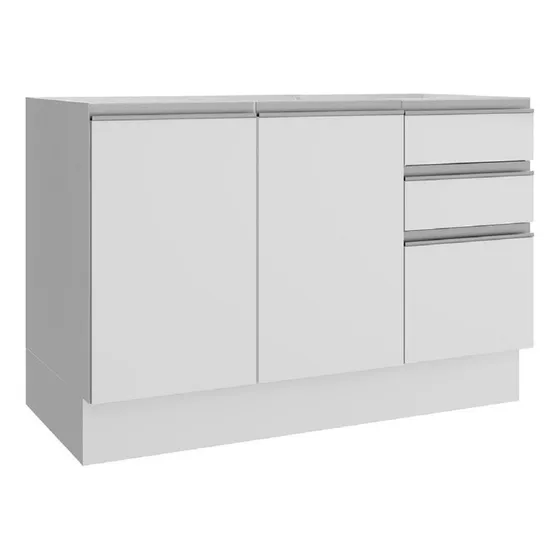 Mueble De Cocina Madesa 3 Cajones 2 Puertas 120 Cm Color Blanco