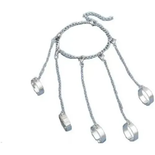 5 Anillo Y Cadena En Pulsera De Acero Inox