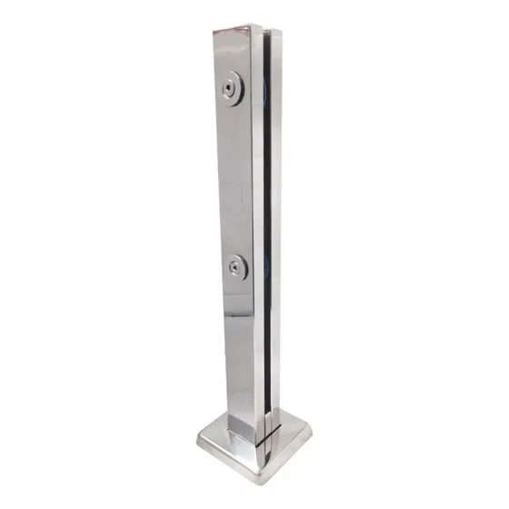 Torre Coluna Aço Inox 60cm Guarda Corpo Para Sacada Corrimão Blindex Pronta Inox 304