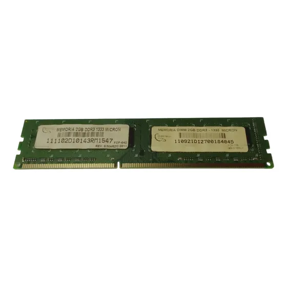 Memoria Ram Ddr3 De 2gb/ 1333mhz/ Pc3-10600u Micron