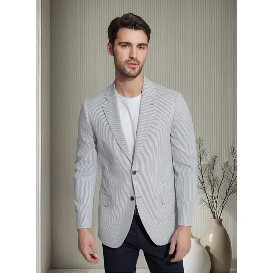 Blazer Saco Fit A Rayas Nautica Hombre Talla 36 / L