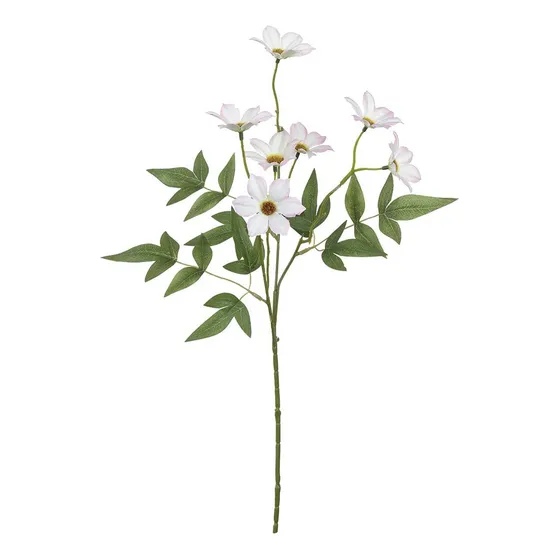 Haste Flor Do Campo X7 Branco Com Borda Rosa 50cm