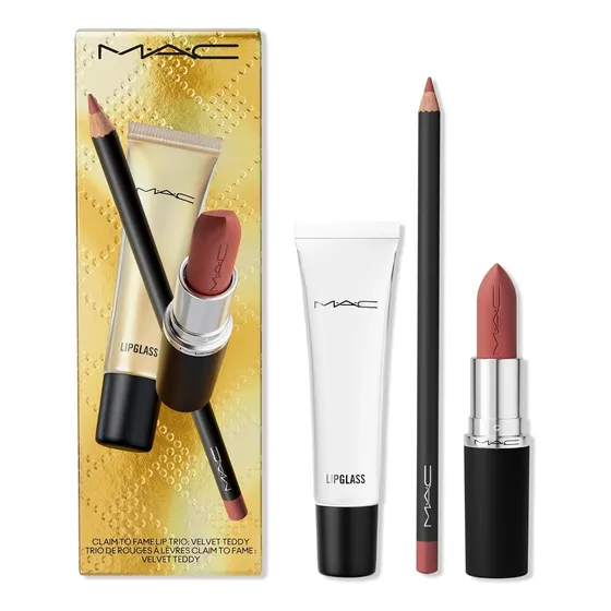 Set Mac Labial Ruby Woo Macxymal/lip Pencil/lipgloss