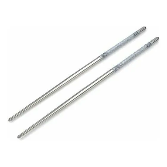 Palito Hashi De Metal Inox Coreano Japonês Pauzinho 1 Par Preto E Vermelho