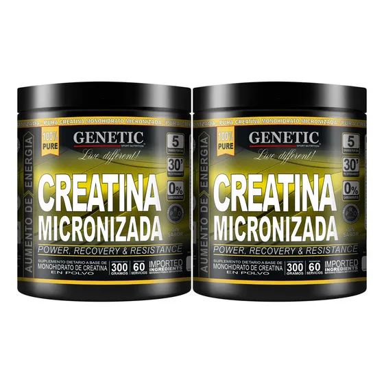 Crecimiento Muscular Magro Creatina Micronizada 600g Genetic Sabor Neutro