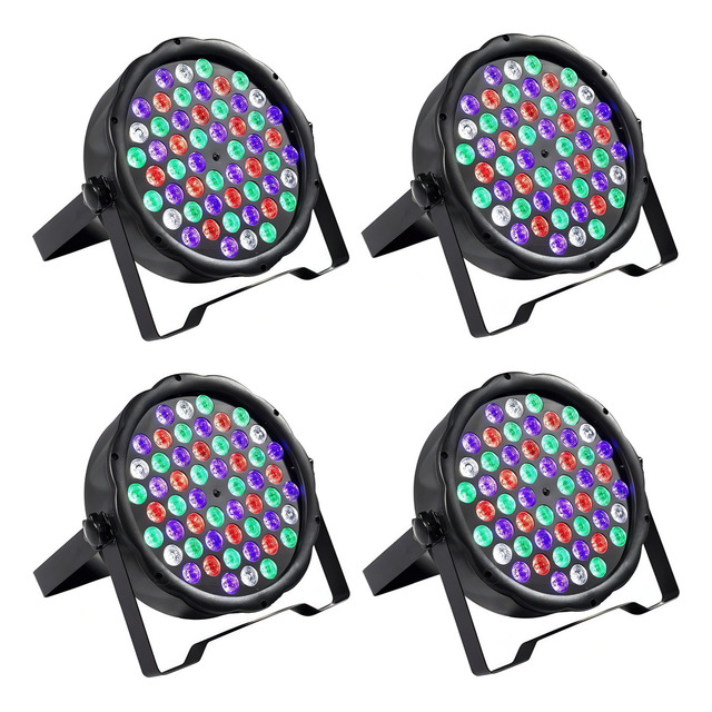 Kit 4 Canhao Led 64 Rgbw 54 Leds 3w Dmx Jogo De Luz Slim Pro Kit 4 Canhao Led 64 Rgbw 54 Leds 3w Dmx Jogo De Luz Slim Pro