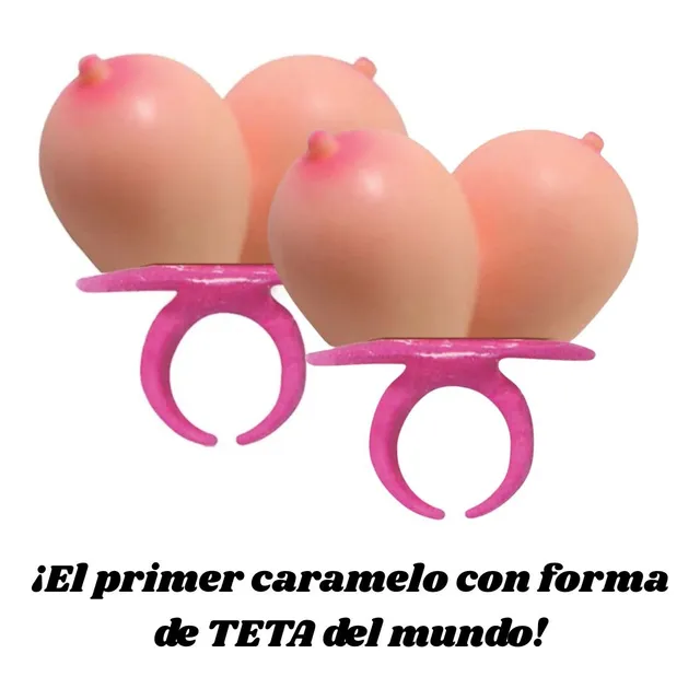 Caramelo Chupeta De Anillo Con Forma De Teta Divertido