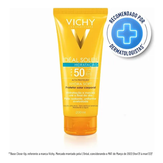 Protetor Solar Corporal Vichy Hydrasoft FPS50 200ml