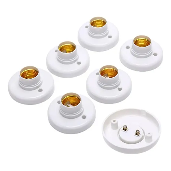 Base Socate Plafon Plastico E27 Max 40w Pack 10 Pzas