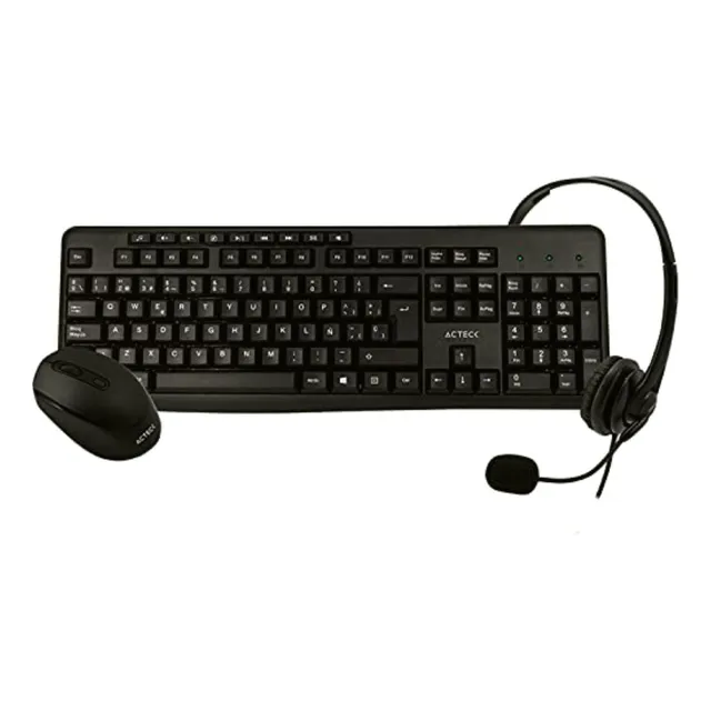 Acteck Kit 3 En 1 Teclado Multimedia Mouse Y Audifonos Kt30