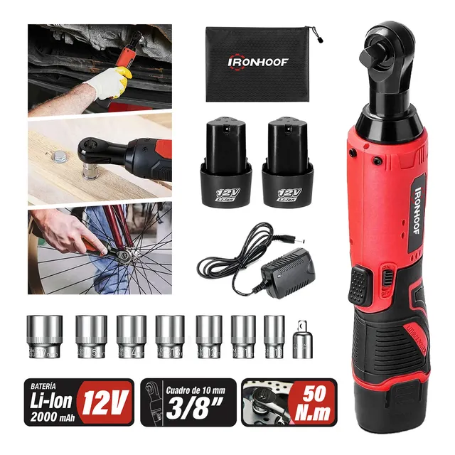 Llave De Impacto Inalámbrica Pistola Eléctrica 3/8 Ironhoof SLMXF037RB