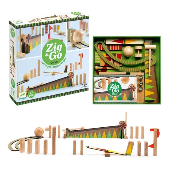 Juego De Construcción De Carreras De Dominó De Madera...