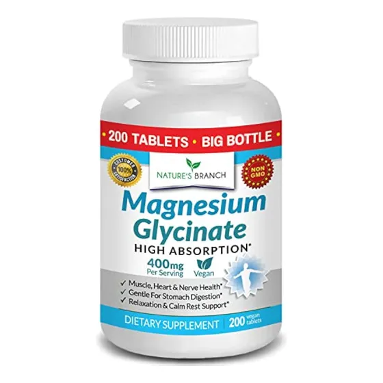 Glicinato De Magnesio 400 Mg - 200 Comprimidos - Alto Conten