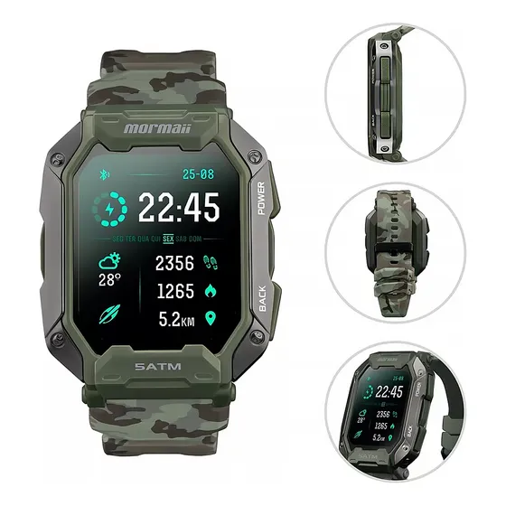 Smartwatch Masculino Mormaii Force Camuflado Resistente 50m