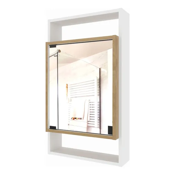 Gabinete de Baño Con Espejo Dakota Rovere Blanco