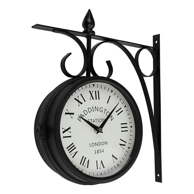 Reloj Pared Vintage Giratorio 360° Metal Doble Cara Estilo