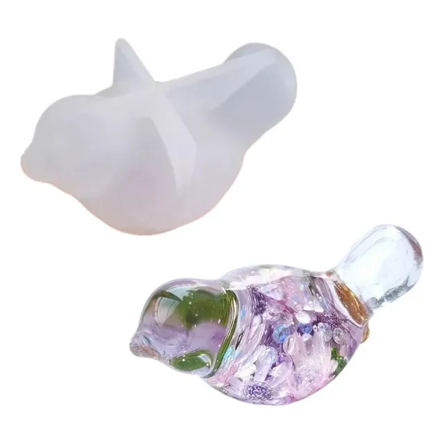 Molde Silicona Mini Pajaro Pajarito 3d Para Resina Color Transparente